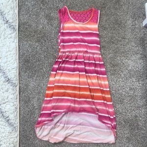 Girls dress size small, pink and orange with with stripes.